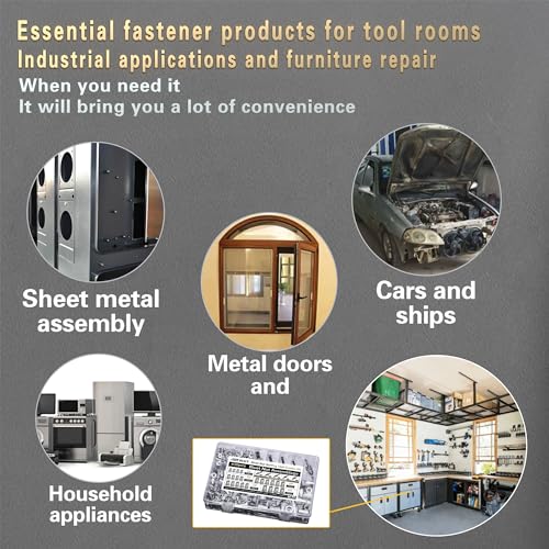 ASKWAY Pressure Rivet Nut Tool Kit, 430Pcs Aluminum Rivet Nut Combination