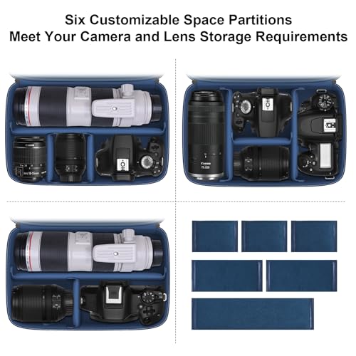 Camera Bag for Canon/Sony/Nikon DSLR SLR Camera and Multiple Lens Gray - color: Gray