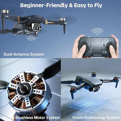4K Drone with Camera, 84 Min Flight Time, 3 Batteries, Brushless Motor Quadcopter with 2650 ft Control Range, Auto Hover, Follow Me for Beginners