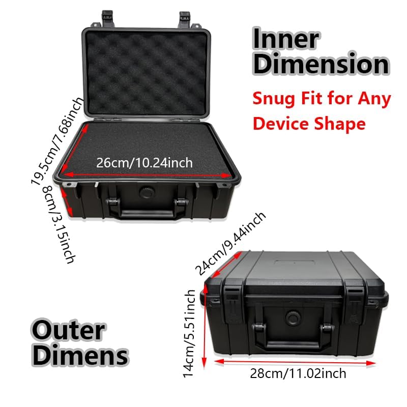 Hard Waterproof Camera Case with Customizable Foam Insert Shockproof Protective Hard Shell Case for DSLR Camera,Lens,Drone,Precision Instruments,Dustproof Travel Storage Case (Camera Case-11-Inch) - size: Camera Case-11-Inch