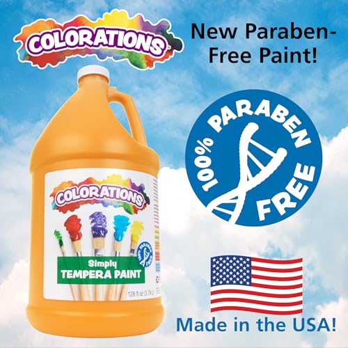 Colorations Paraben-Free Washable Black Tempera Paint for Kids, 1 Gallon - color: Black