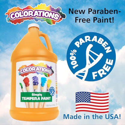 Colorations Paraben-Free Washable Black Tempera Paint for Kids, 1 Gallon - color: Black