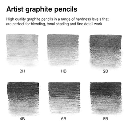 Winsor & Newton Studio Collection, Graphite Pencils, Set of 6 - style: 6 Graphite Pencils