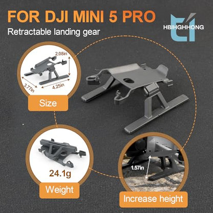 Landing Gear for DJI Mini 5 Pro Foldable Landing Legs Extension Landing Gear Quick Release Stand Height Increase Protector Drone Accessories