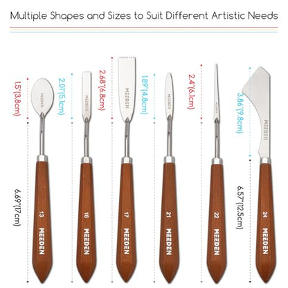 MEEDEN Artist Painting Knife Set: 6Pcs Unique-Shaped, Stainless Steel - style: 6pcs-A