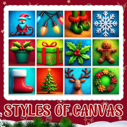 Nezyo 12 Sets Christmas Paint by Numbers with Frame for Adults, 8x8 - style: Christmas