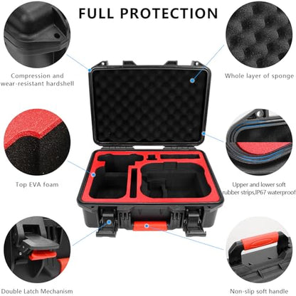 FPVtosky Hard Case for Avata 2 Drone Combo, Waterproof Carrying Case, Fits DJI Goggles 3 [NOT for Goggles N3], RC Motion 3 & DJI FPV Remote Controller 3 Accessories [CASE ONLY] - style: Hardshell Case