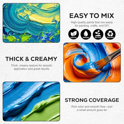 Acrylic Paint Set, 18 Colors, 4 oz/120ml Bottles - color: 120ml 18 Colors