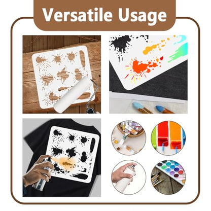 Splatter Ink Art Stencil for Painting 11.8" x 11.8" Reusable - style: Splatter