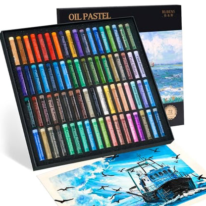 Paul Rubens Oil Pastels for Artists, 72 Landscapes Colors Artist Soft Oil Pastel Set Vibrant and Creamy - color: Landscapes Colors