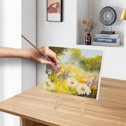 Table Top Easels, 12 Pack 11.6-Inch Wooden Painting Easels Canvas Holder Stands Wooden Canvas Stands for Art & Classroom Home Use