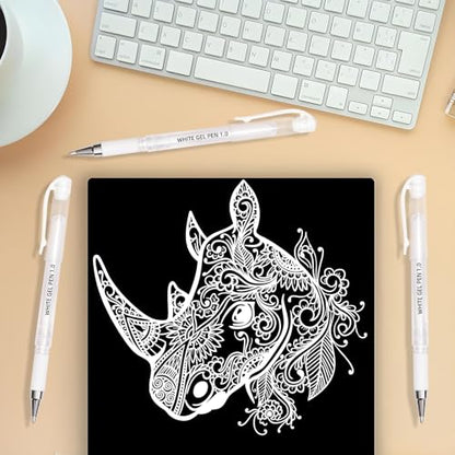 White Gel Pen Set, 1.0mm Opaque Ink, White Ink Pens - color: White