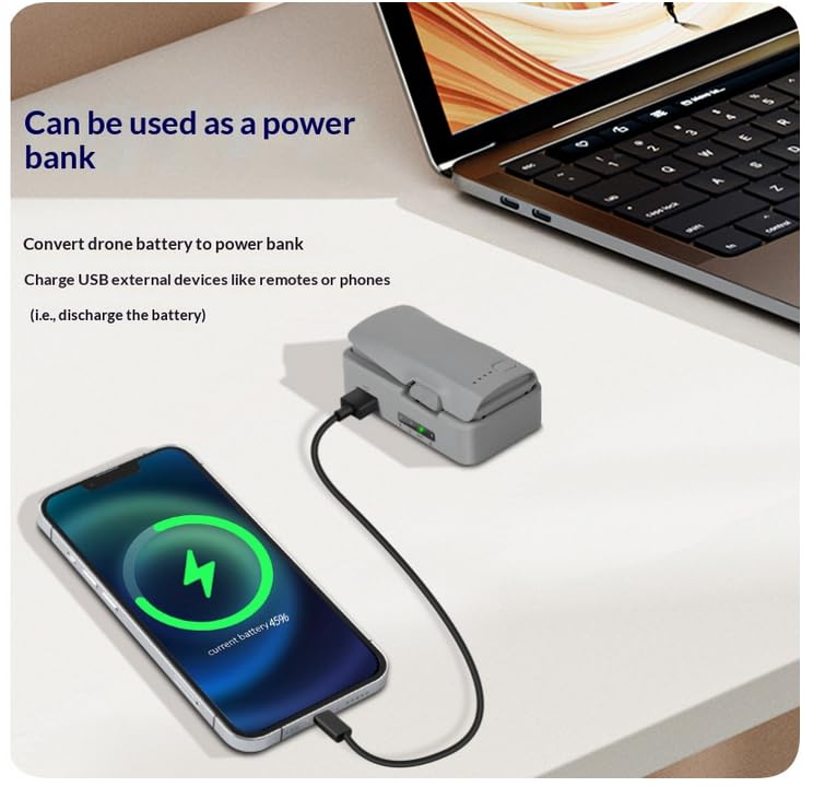 Coyktonty Battery Charger for DJI NEO2 with Storage and Discharge Modes with Charging Cable