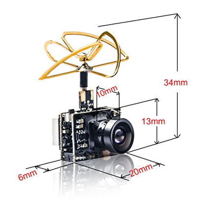 AKK A2 5.8Ghz 200mW FPV Transmitter Raceband 600TVL 1/4 Cmos Mini FPV Micro AIO Camera with Clover Antenna for FPV Drone