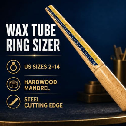 Wax Tube Ring Sizer Mandrel Reamer for Jewelry Making, US Sizes 2-14