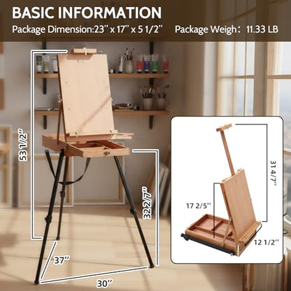 Falling in Art Light Weight French Style Field and Sketchbox Easel - style: French