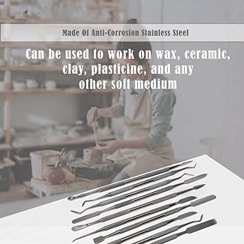 A2ZScilab - Premium Wax Carving Tools Set – 10 Pcs Stainless Steel Wax & Clay Sculpting Tools – Double Ended Dental and Wax Carvers Tools for Carving Modeling Sculpting and Shaping