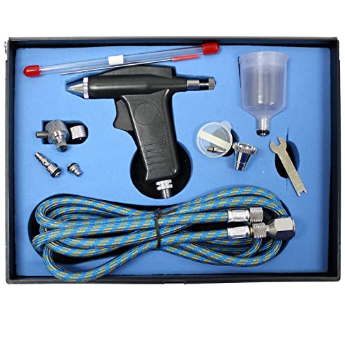 ARC-POWER Modern Dual Action Airbrush Kit Gravity Feed for Air Compressor Craft Paint Art