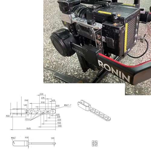 Expansion Arm Bracket for DJI Ronin 2 Gimbal Tilt Axis to DJI Teradek Bolt Bond Vaxis Video Transmission Transmitter Receiver, 1/4"-20 3/8"-16 M3 Threads Red - color: Red, size: Ronin 2 tilt axis extender arm