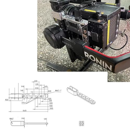 Expansion Arm Bracket for DJI Ronin 2 Gimbal Tilt Axis to DJI Teradek Bolt Bond Vaxis Video Transmission Transmitter Receiver, 1/4"-20 3/8"-16 M3 Threads Red - color: Red, size: Ronin 2 tilt axis extender arm
