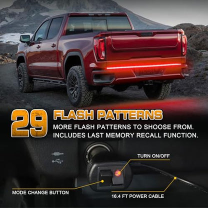 XRIDONSEN 48 inch 288 LED Red Tailgate Emergency Lights Strip - color: Red