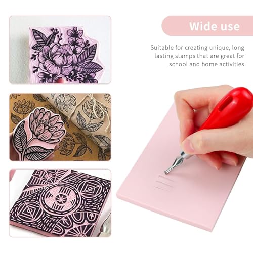 6 Pack Linocut Kit for Printmaking - 4"x6" Rubber Linoleum Blocks - size: 4"x6"-kit