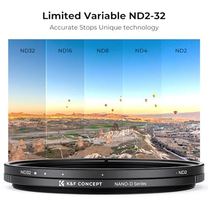 K&F CONCEPT 77mm Variable ND Lens Filter ND2-32 (1-5 Stops) Waterproof - size: 77mm