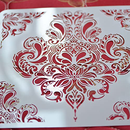 Floral Stencil 12x12 Inch, Large Reusable Stencil for DIY Crafts - style: FLB
