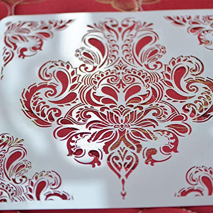 Floral Stencil 12x12 Inch, Large Reusable Stencil for DIY Crafts - style: FLB
