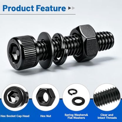 300Pcs M5 Screw Hex Socket Head Cap Bolt Kit M5x8-35mm 12.9 AlloySteel - size: G12.9 M5 300PCS