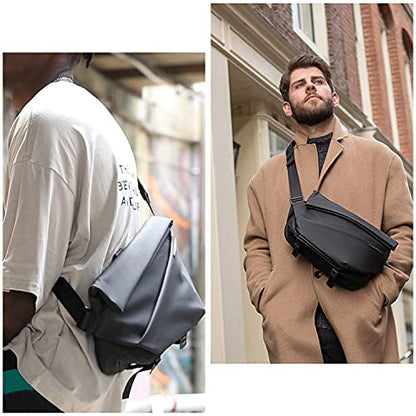 NIID R1 EDC Sling Bag for Men: 5L-6L Expandable Capacity - color: Black