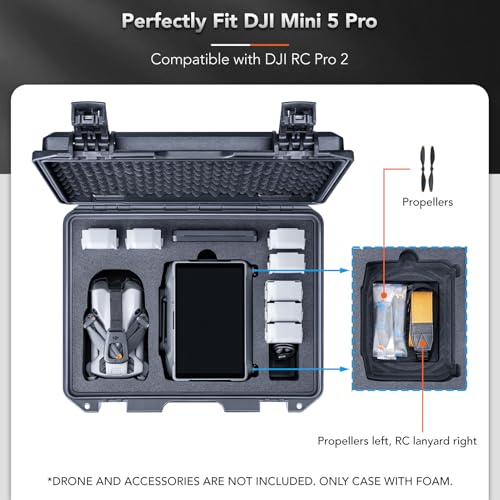 Lykus Titan MM520 Waterproof Hard Case for DJI Mini 5 Pro and DJI RC Pro 2
