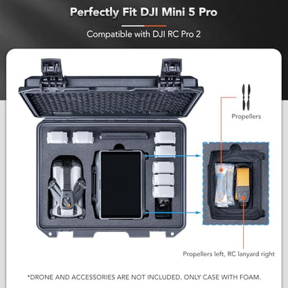 Lykus Titan MM520 Waterproof Hard Case for DJI Mini 5 Pro and DJI RC Pro 2