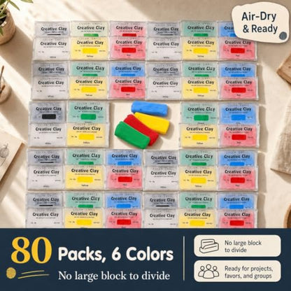 Color Swell Creative Clay Bulk Pack, 80 Packs of 1oz