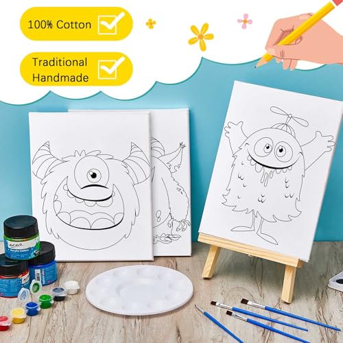 12 Pcs Pre Drawn Paint Canvas for Painting for Kids, 8x10 Monster Canvas - style: Monster