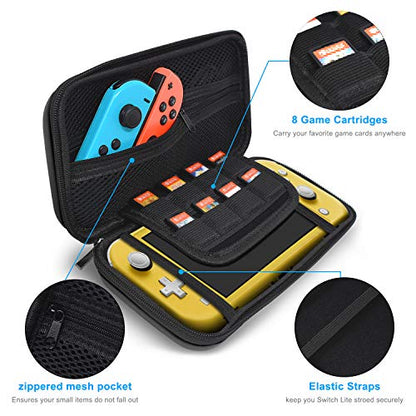 YUANHOT Carrying Case Plus TPU Cover for Nintendo Switch Lite 2019 - Black - color: Black