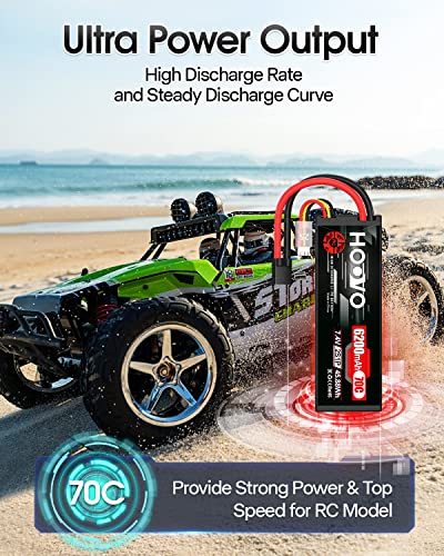 HOOVO 7.4V 6200mAh 70C 2S Lipo Battery Hard Case with TR Plug