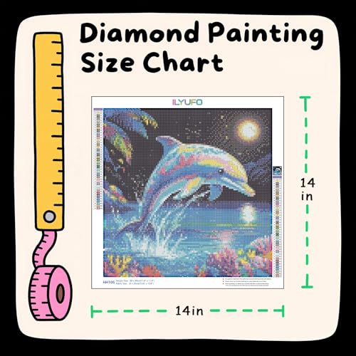 ILYUFO Diamond Art Kits for Adults Dolphin DIY Diamond Painting - color: Dolphin