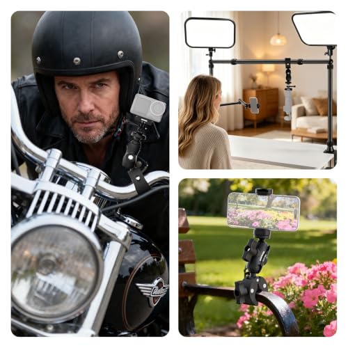 NEEWER Super Clamp Action Camera & Phone Mount with Dual Ball Heads, CA162 - style: CA162