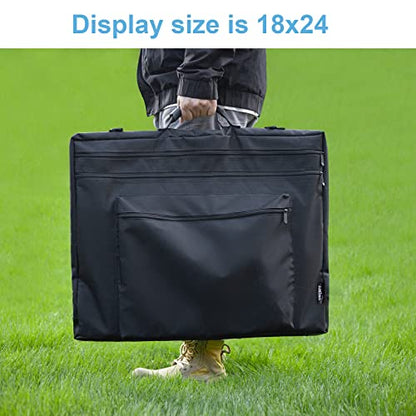 JJRING 18x24 Art Portfolio Tote Bag With Shoulder Strap, Black - size: 18''*24''