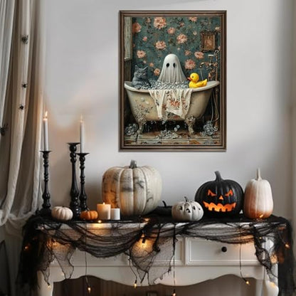 Halloween Diamond Art Kits for Adults,Ghost Bathroom Diamond Painting - color: DP03687