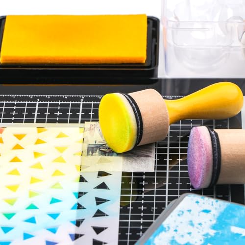 26 Pcs/Sets Ink Blending Tool Sets, Include 2 Pcs Round Ink Mini Applicator Tools and 24 Pcs Replacement Refill Foam Pads for Drawing Distressing Blending Scrapbooking & Stamping Supplies (Deep Green) - color: Deep Green