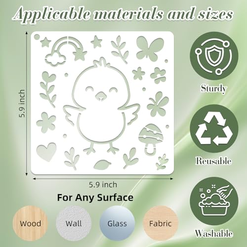 Animal Stencils for Crafts Reusable 24Pcs Stencils(5.9X5.9 Inch) - color: Animal