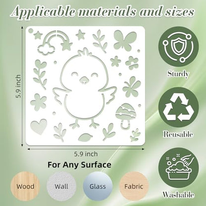 Animal Stencils for Crafts Reusable 24Pcs Stencils(5.9X5.9 Inch) - color: Animal