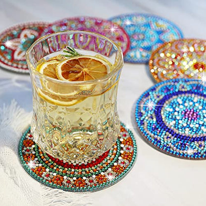 Temlum 6 Pcs Diamond Art Coasters Kits for Adults & Teens, Mandala - color: Mandala Coasters