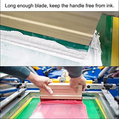 HARFINGTON Screen Printing Squeegee 2 Inch 65 Durometer Rubber Blade Wooden Handle Ink Scraper for Screen Printing Fabric Printmaking - size: 2 Inch