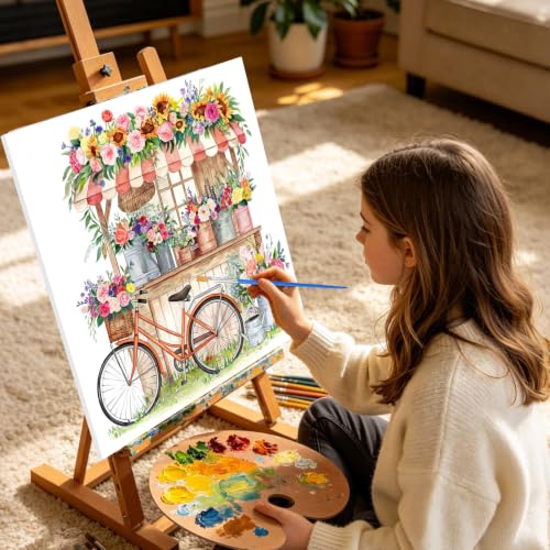 Flower Shop Framed Paint by Numbers Kit for Adults Beginner 10x10 inch - color: Frame-OP-US17