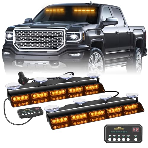 XRIDONSEN Amber Strobe Lights for Trucks, 40 LED Emergency Dash Lights - color: Amber