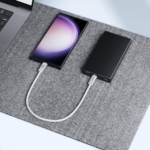 USB4 Cable 1 FT 2 Packs, 240W Fast Charging USB C to USB C Short Cord - size: 1 ft