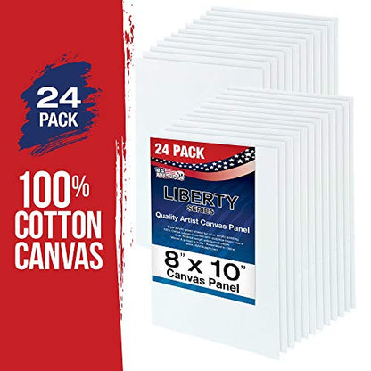 U.S. Art Supply 8 X 10 Inch Art Canvas Board Panels 24 Pack - 8 Ounce - size: 8" x 10"